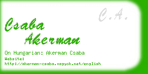 csaba akerman business card